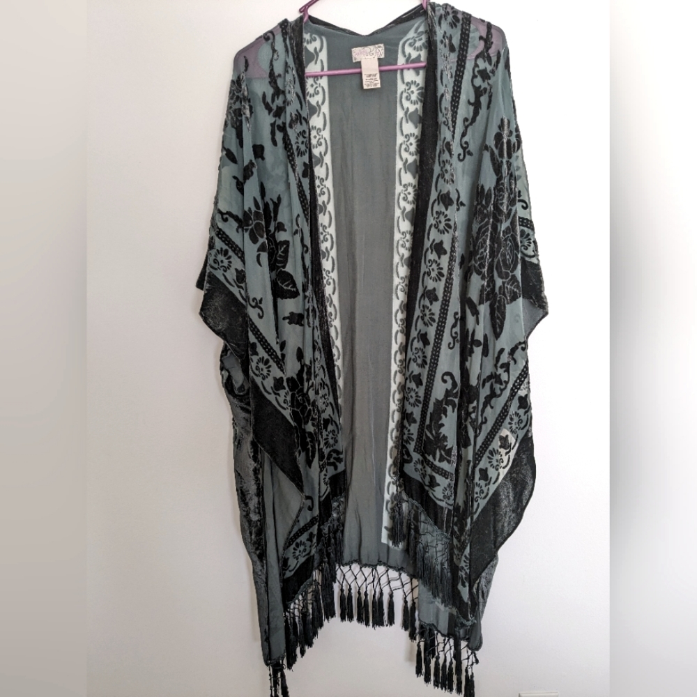 Free People Nightbird Burnt Out Kimono
